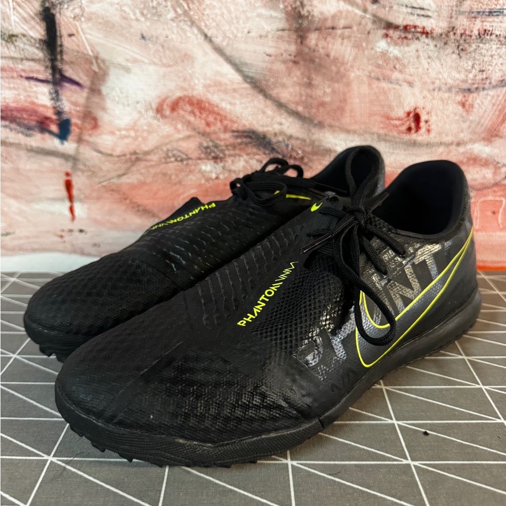 Nike Phantom Black and Yellow Turf Cleats